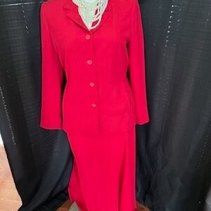 Karen Scott Vibrant Red Skirt Set